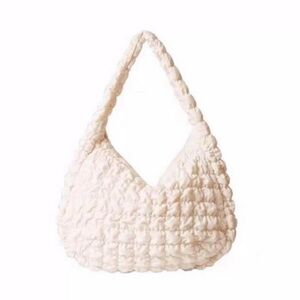 COS Cream Quilted Oversized Shoulder Bag